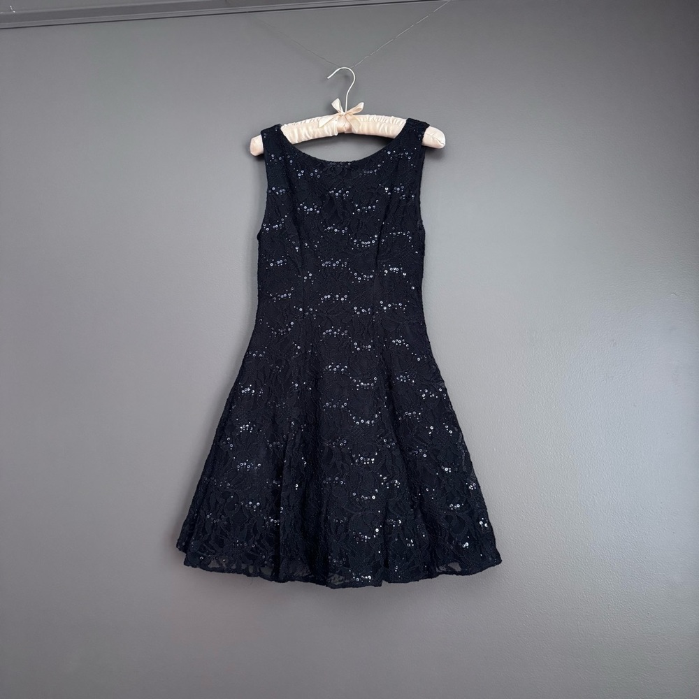 B. Smart Black Lace Mini Dress